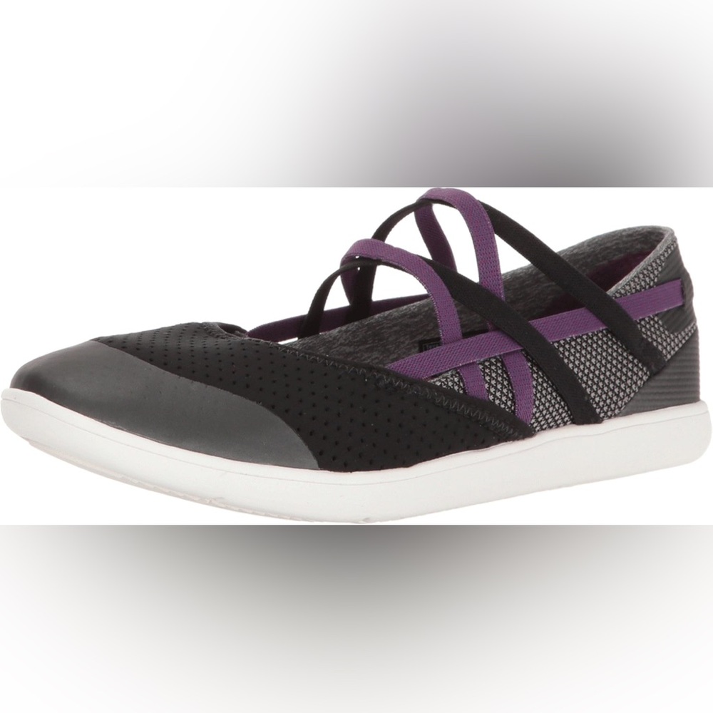 Teva Hydro Life Women’s 9 Strappy Ballet Slip On Water Shoes Black Purple Flats